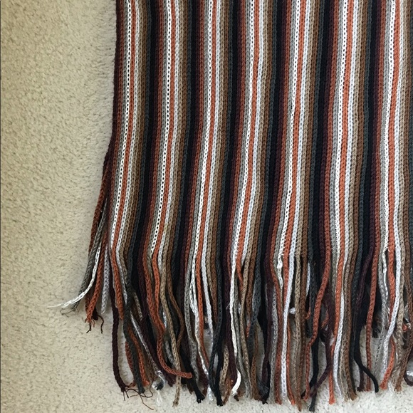 Brown Multicolored Striped Scarf - Picture 3 of 3
